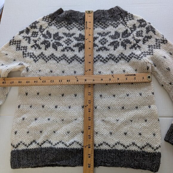 Faroese Wool Sweater Handmade Traditional Nordic Knit Faroe Islands Youth Medium - Picture 6 of 6
